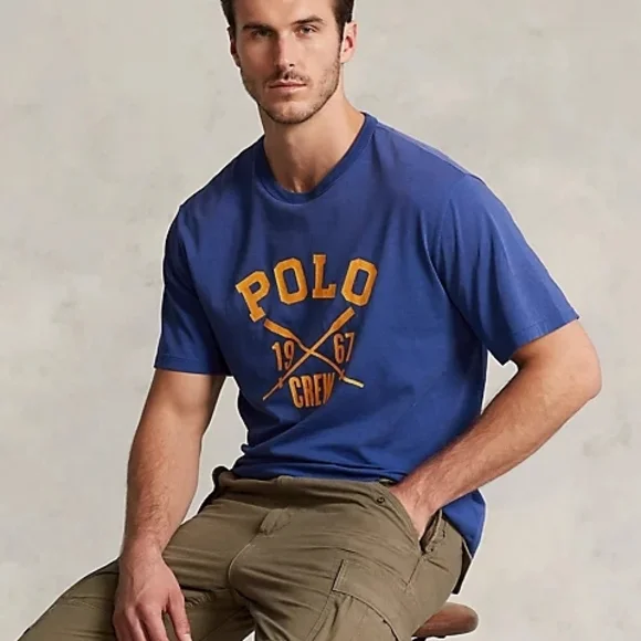 Polo by Ralph Lauren Navy Tee with Yellow Design - Picture 5 of 16